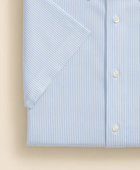 Stretch Supima® Cotton Non-Iron Polo Button Down Collar Mini Stripe Short-Sleeve Dress Shirt