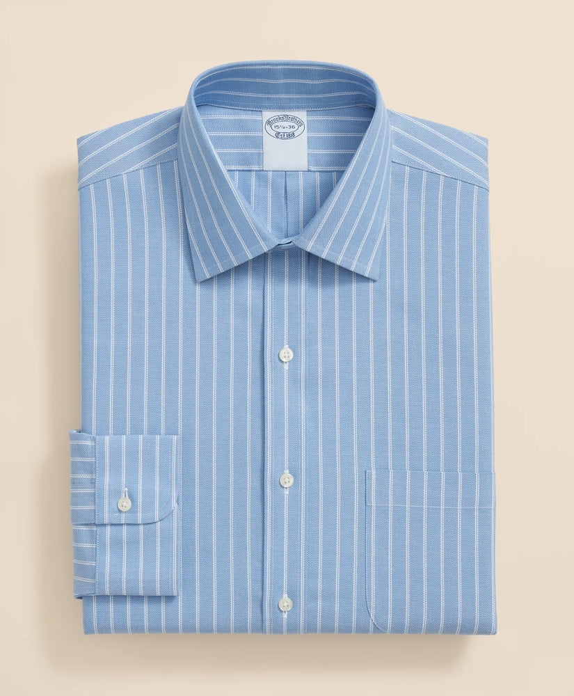 Stretch Supima® Cotton Non-Iron Royal Oxford Ainsley Collar Striped Dress Shirt