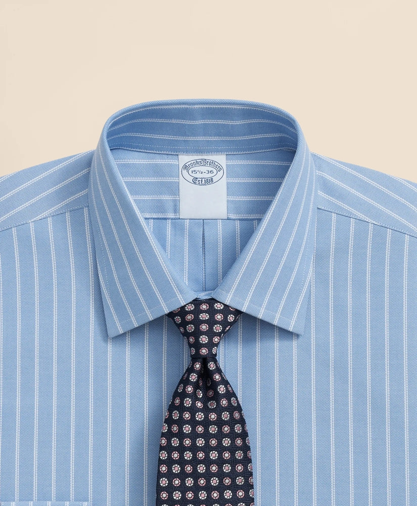 Stretch Supima® Cotton Non-Iron Royal Oxford Ainsley Collar Striped Dress Shirt