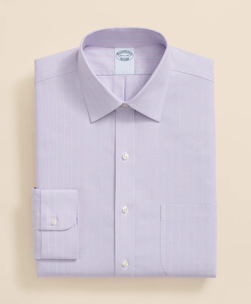 Stretch Supima® Cotton Non-Iron Royal Oxford Ainsley Collar Striped Dress Shirt