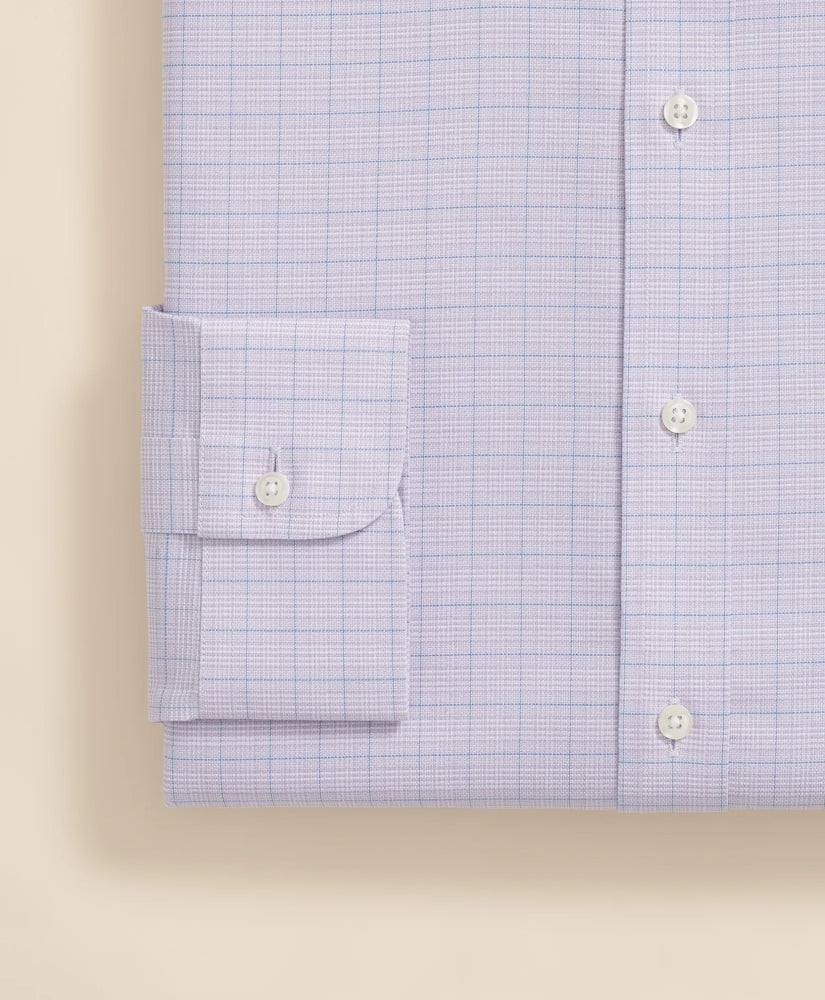 Checked Dress Shirt Stretch Supima® Cotton Non-Iron Royal Oxford English Spread Collar