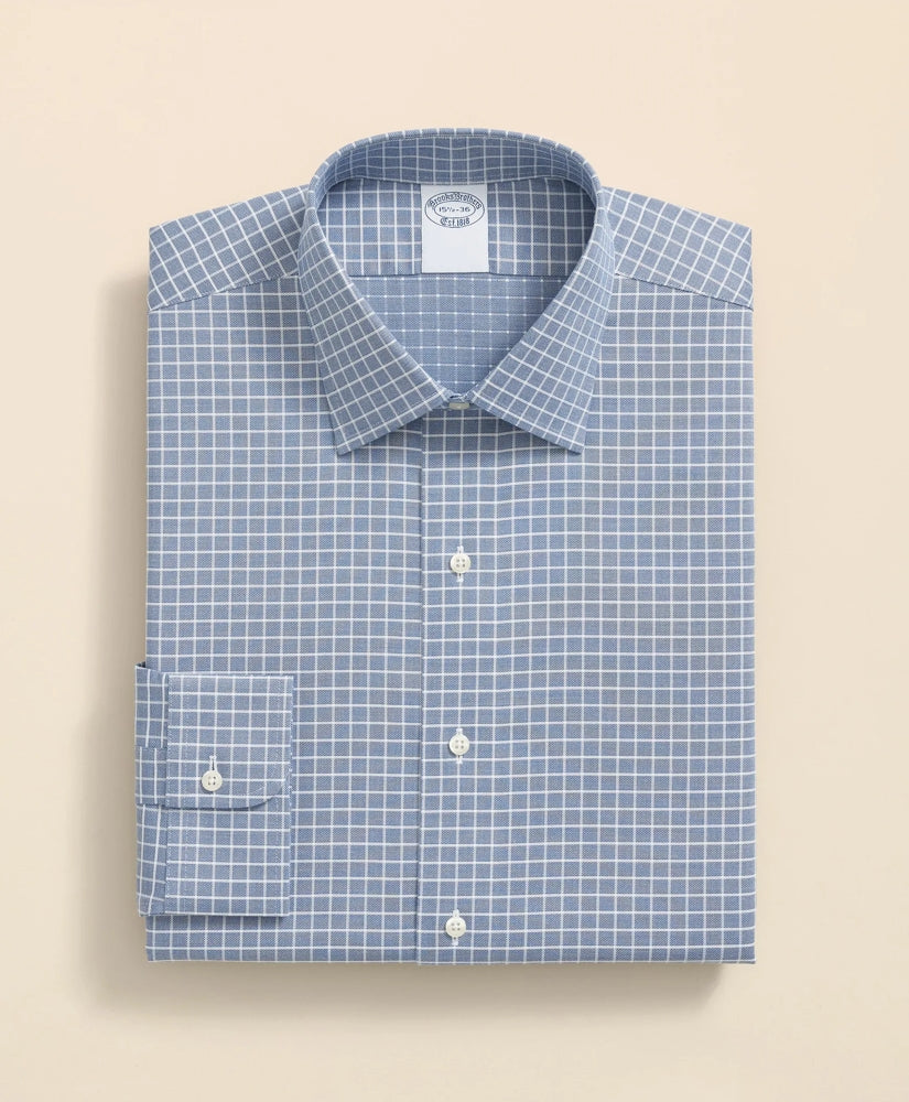 Graph Check Dress Shirt Stretch Supima® Cotton Non-Iron Textured Dobby Ainsley Collar