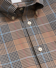 Glen Plaid Sport Shirt Stretch Supima® Cotton Non-Iron Twill Polo Button Down