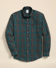 Plaid Sport Shirt Stretch Supima® Cotton Non-Iron Twill Polo Button Down