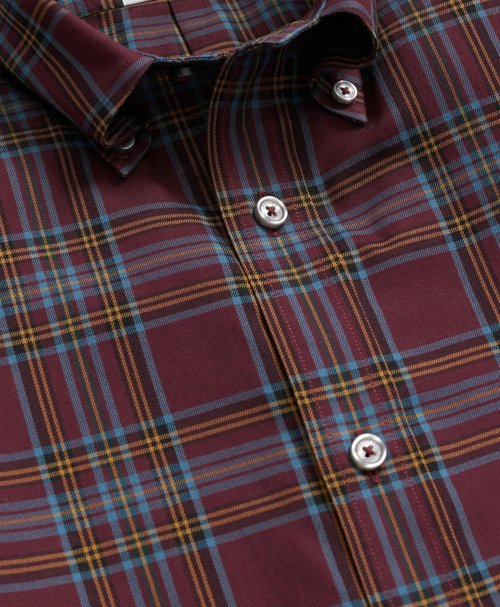Plaid Sport Shirt Stretch Supima® Cotton Non-Iron Twill Polo Button Down