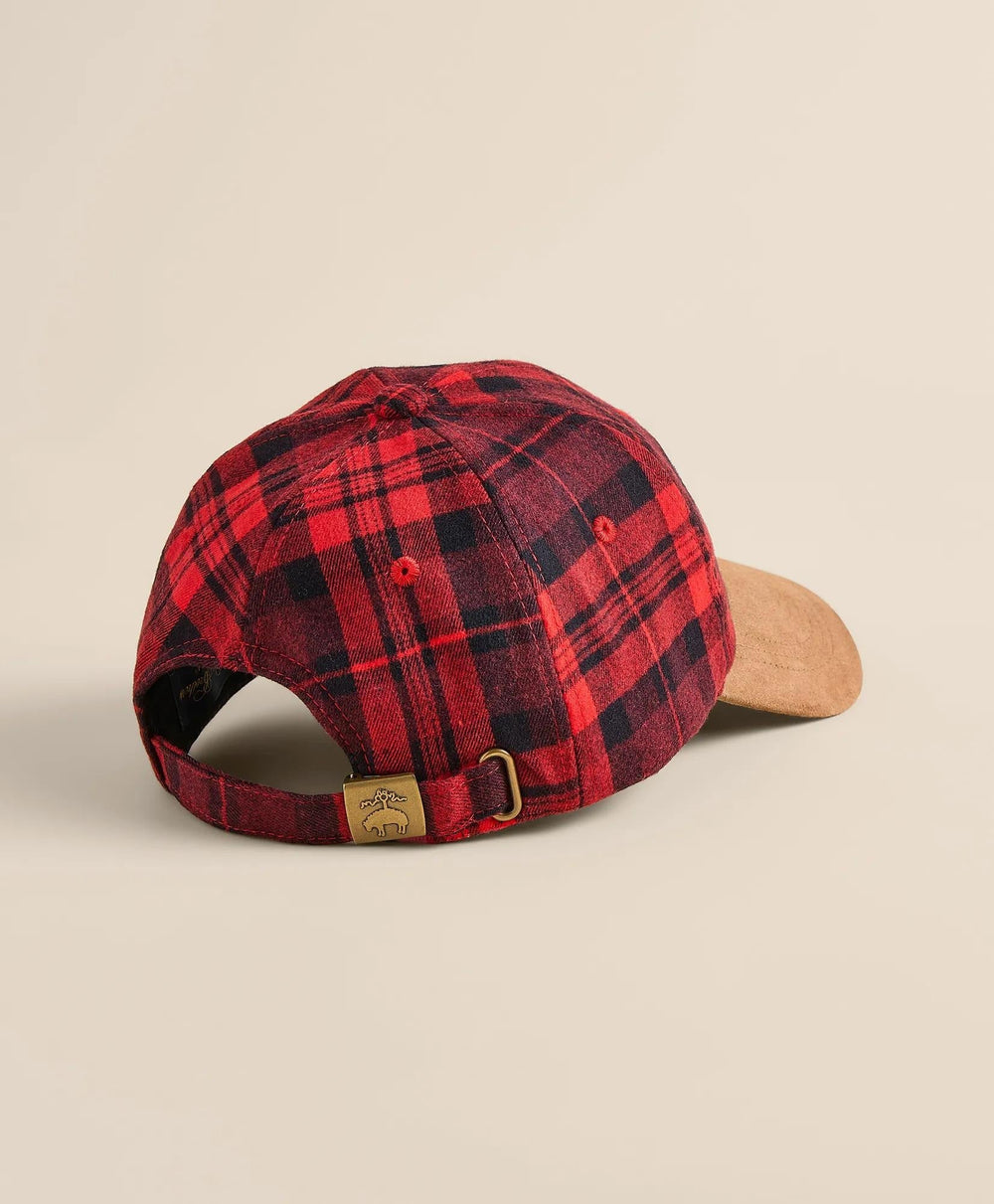 Suede Wool-Blend Plaid Baseball Cap