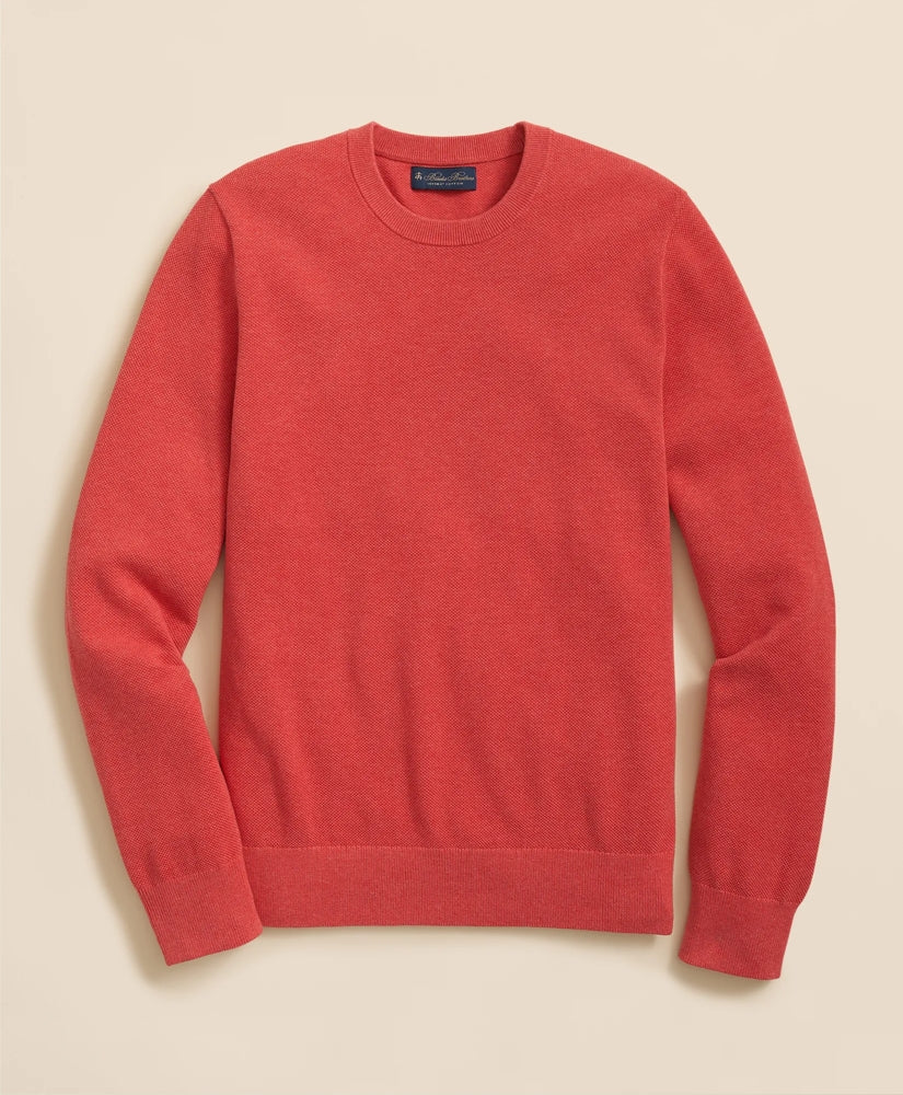 Supima® Cotton Pique Crewneck Sweater