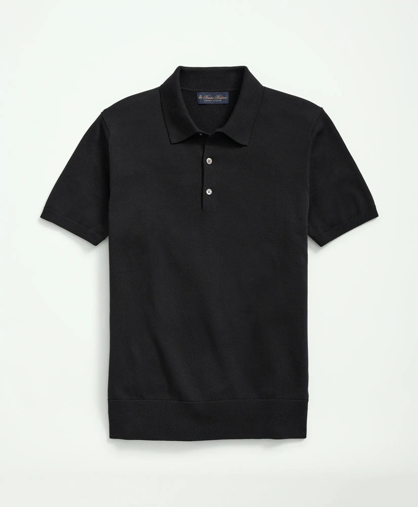Supima® Cotton Short-Sleeve Polo Sweater