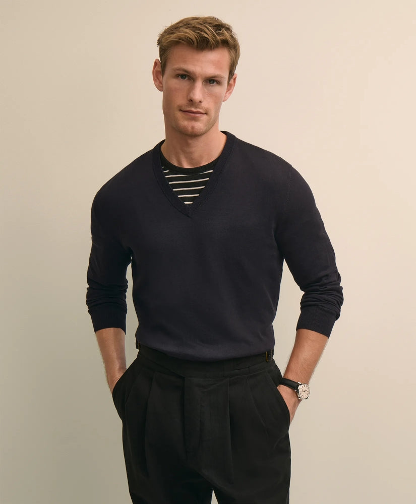 Supima® Cotton V-Neck Sweater