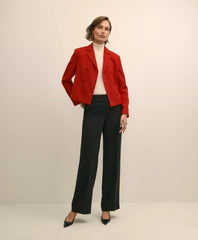 Wool Blend Cropped Double-Breasted Jacket