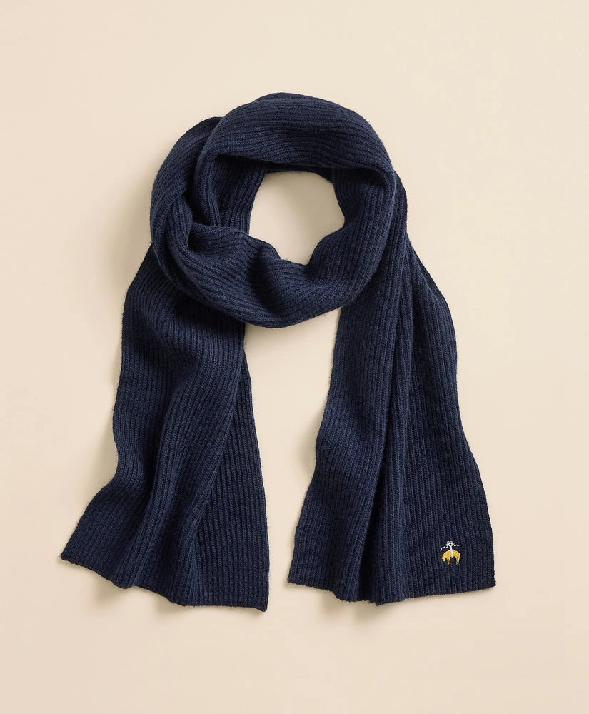 Wool-Cashmere Blend Ribbed Scarf