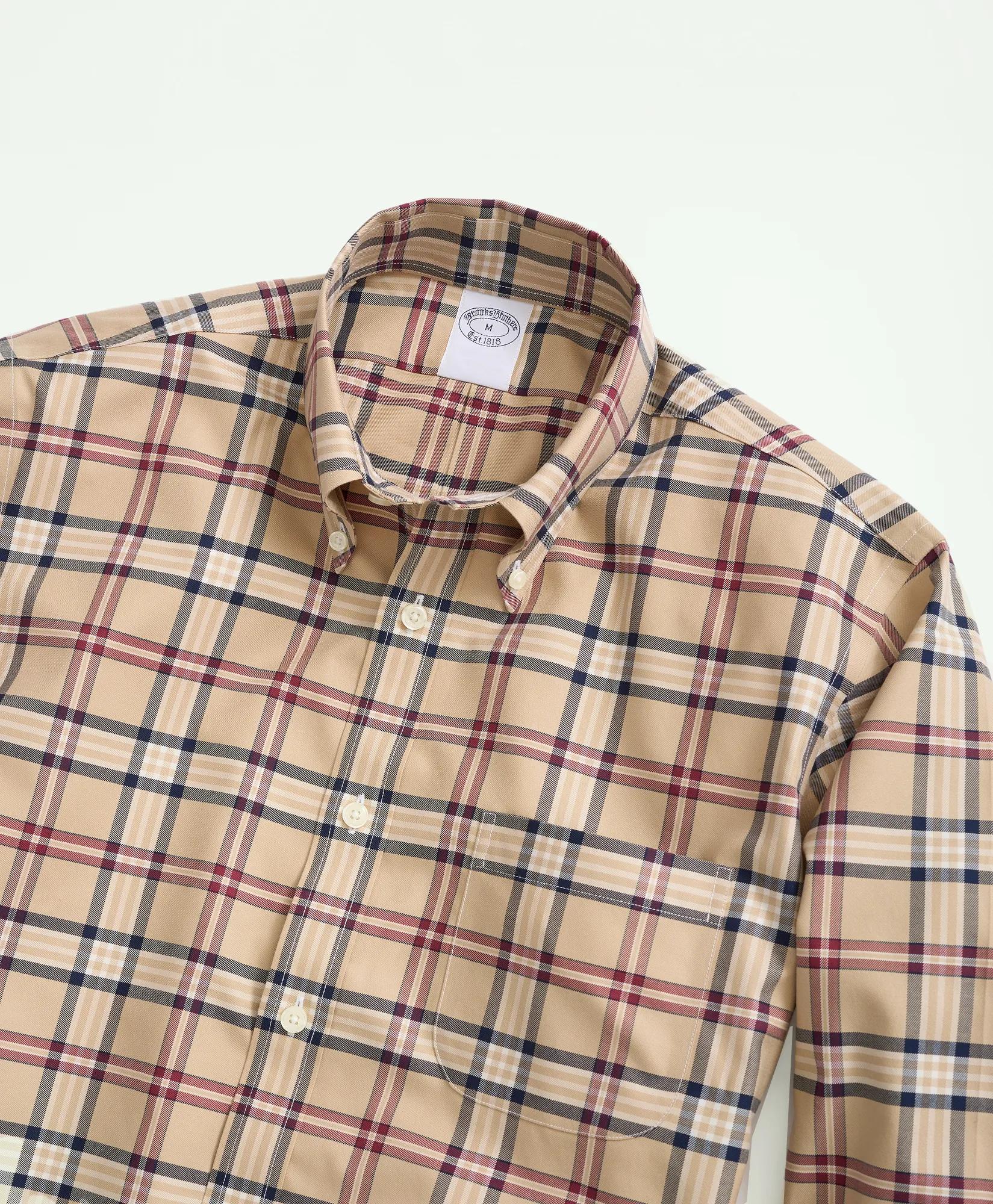 Stretch Supima® Cotton Non-Iron Twill Polo Button Down Collar Tartan Shirt
