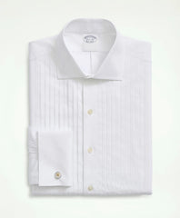 Stretch Cotton Broadcloth English Collar 10-Pleat Tuxedo Shirt