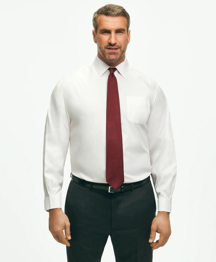Non-Iron Pinpoint Spread Collar Big & Tall Stretch Dress Shirt