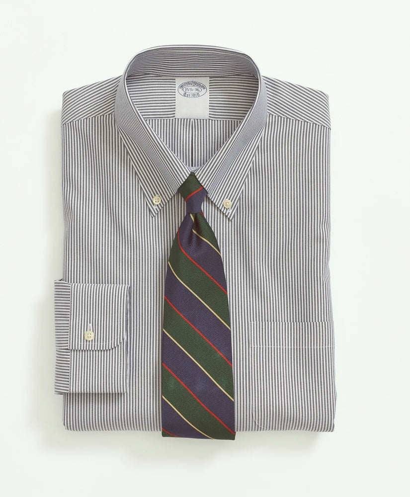 Stretch Supima® Cotton Non-Iron Pinpoint Oxford Button-Down Collar Candy Stripe Dress Shirt