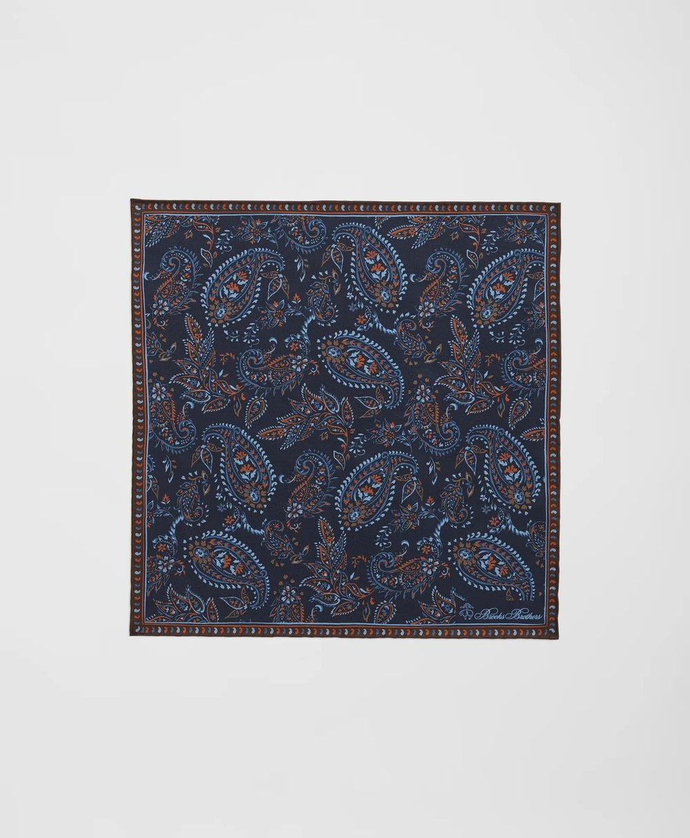 Large Paisley Silk Pocket Square