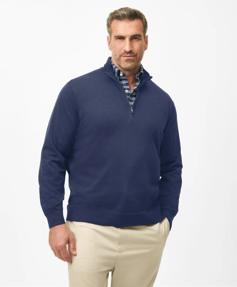 Big & Tall Supima® Cotton Quarter-Zip Sweater