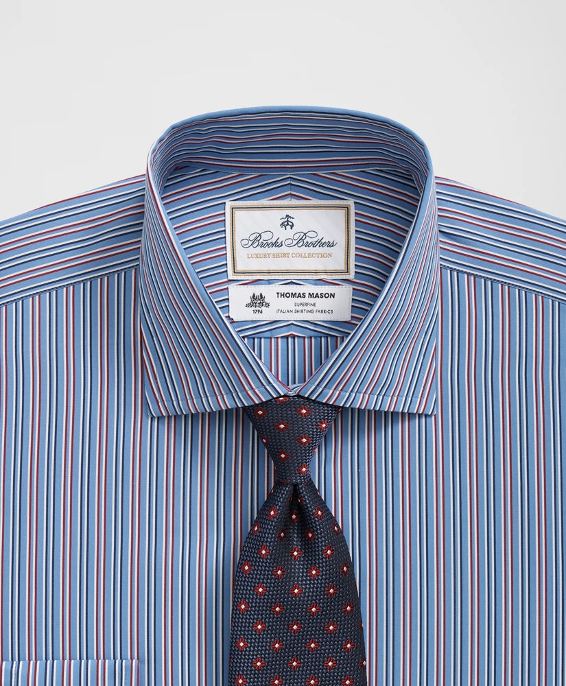 Brooks Brothers X Thomas Mason® Cotton English Collar Multi-Striped Dress Shirt