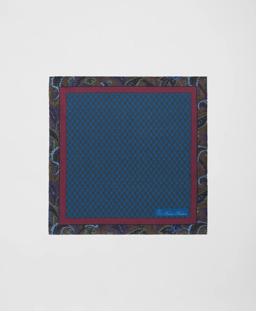 Paisley Border Silk Pocket Square