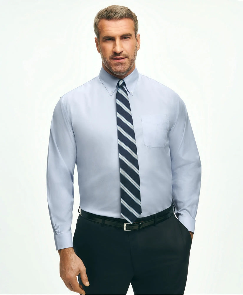 Non-Iron Pinpoint Button-Down Collar Big & Tall Stretch Dress Shirt