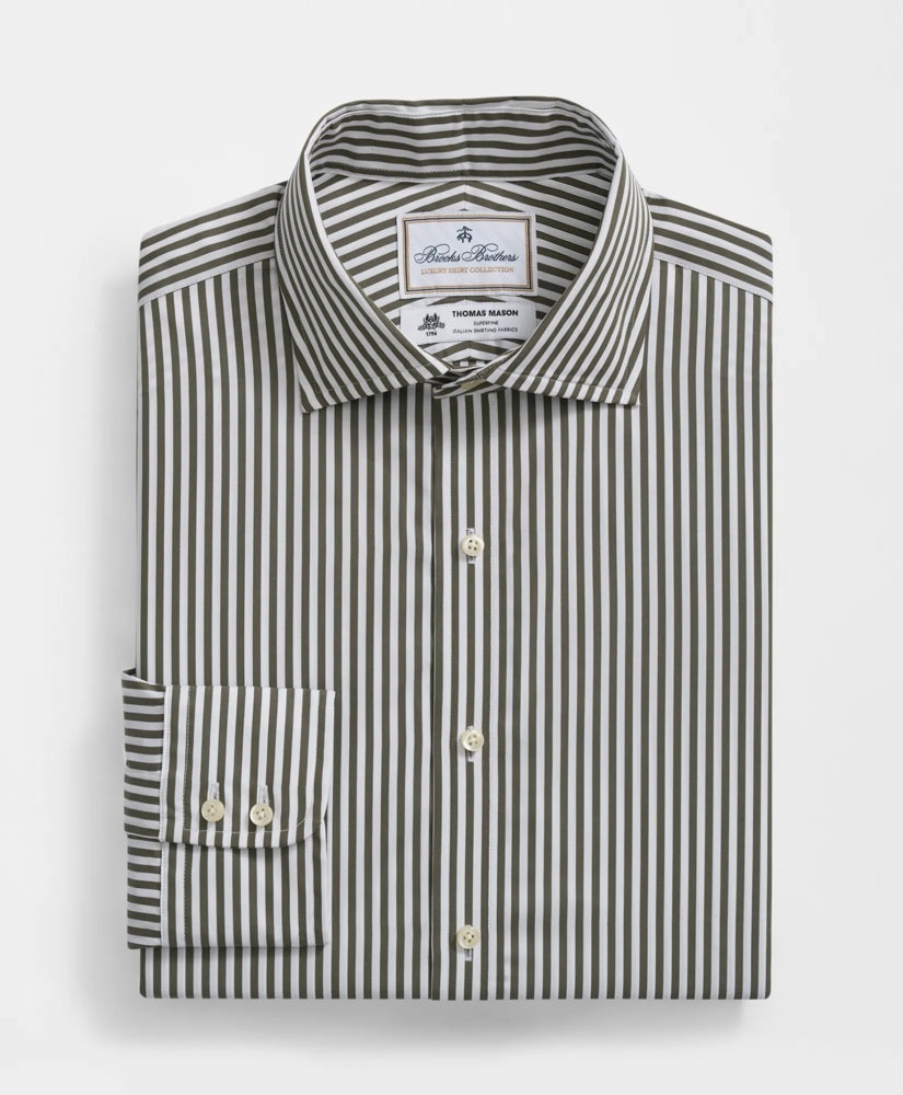 Brooks Brothers X Thomas Mason® Cotton English Collar Striped Dress Shirt
