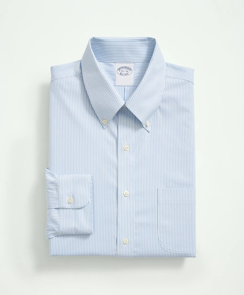 Stretch Supima® Cotton Non-Iron Pinpoint Oxford Button-Down Collar Candy Stripe Dress Shirt