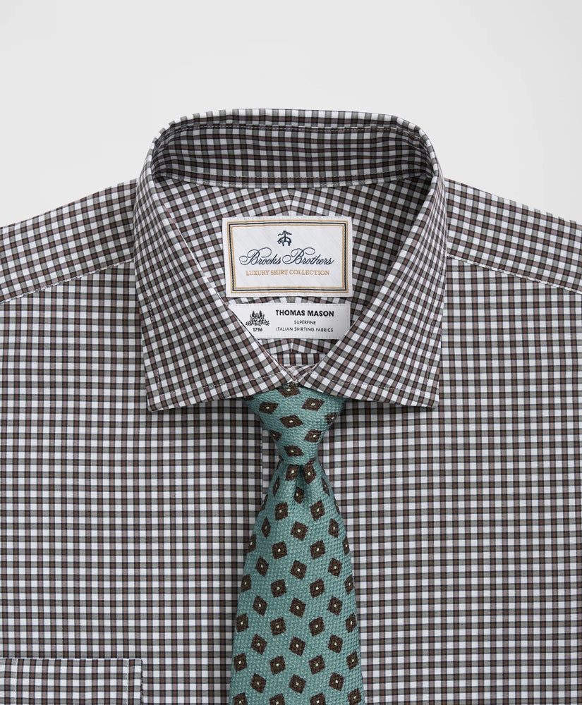 Brooks Brothers X Thomas Mason® Cotton English Collar Checked Dress Shirt