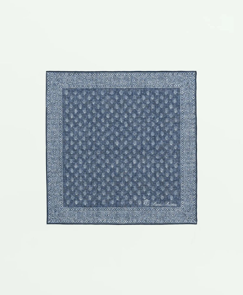 Batik Foulard Cotton-Linen Pocket Square